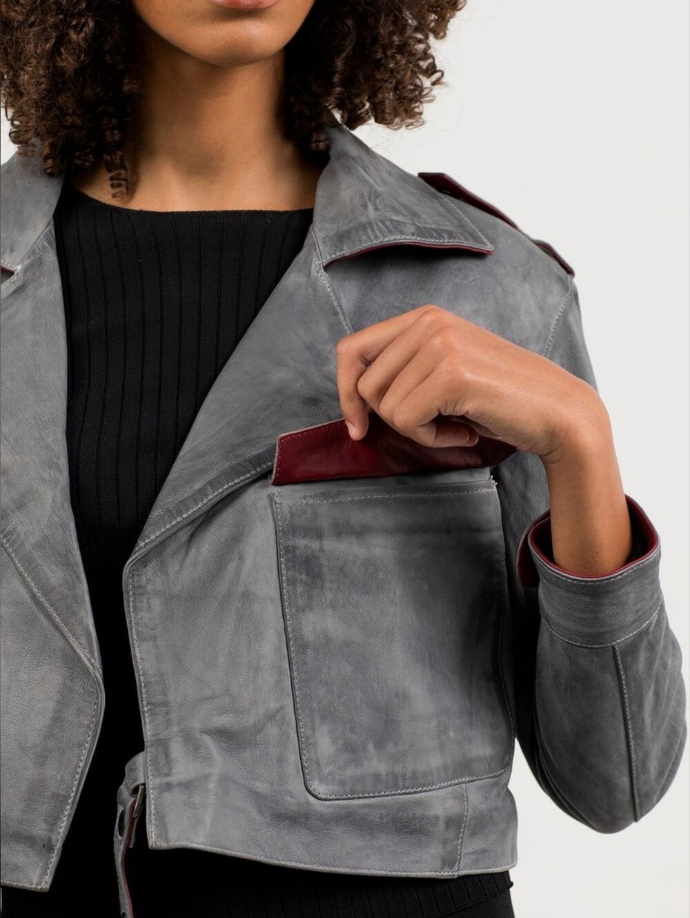 Aleeza Brett Lamb Skin Leather Jacket - Picture 2 of 6